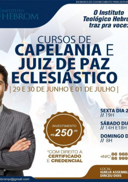 Cursos de: Capelania e Juiz de Paz-29/06/2018