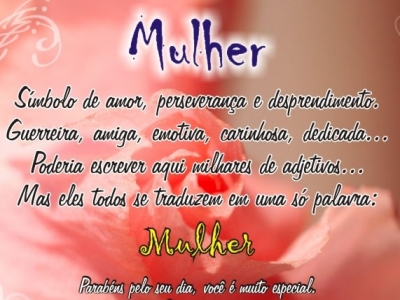 Feliz dia Internacional da Mulher