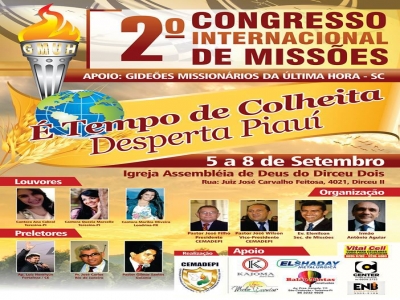 Tudo pronto para o 2º Congresso Internacional de Missões em Teresina.