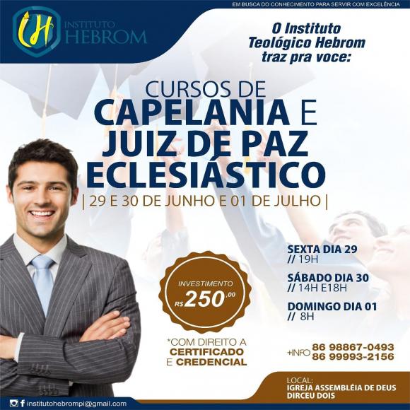 Cursos de: Capelania e Juiz de Paz