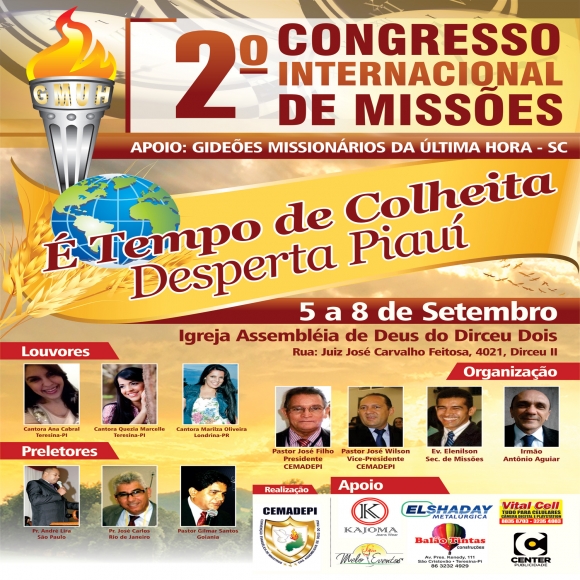 2º CONGRESSO INTERNACIONAL DE MISSÕES DOS GIDEÕES MISSIONARIOS DA ULTIMA HORA (GMUR)